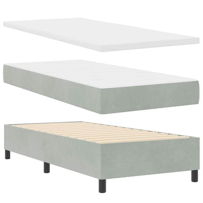 Letto a molle con testiera Grigio chiaro 100 x 200 cm Velluto