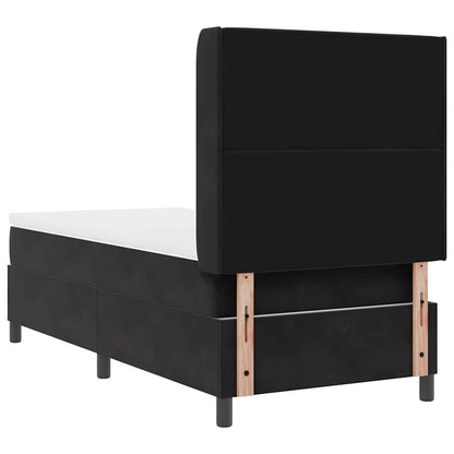 Letto a molle con materasso Nero 100 x 200 cm Velluto | homemem39