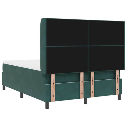 Letto a molle con materasso Verde Scuro 140 x 190 cm Velluto | homemem39