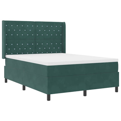 Letto a molle con materasso Verde Scuro 140 x 200 cm Velluto | homemem39