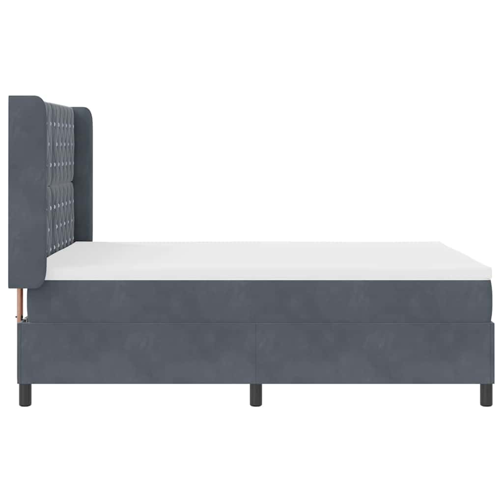 Letto a molle con testiera Grigio scuro 160 x 200 cm Velluto - homemem39