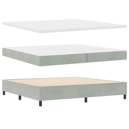 Letto a molle con materasso Grigio chiaro 200 x 200 cm Velluto | homemem39