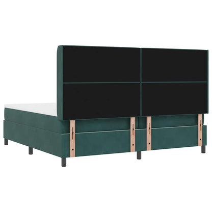 Letto a molle con materasso Verde Scuro 200 x 200 cm Velluto | homemem39