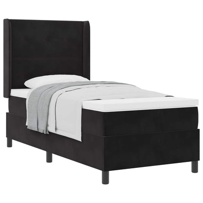 Letto a molle con testiera Nero 80 x 200 cm Velluto | homemem39