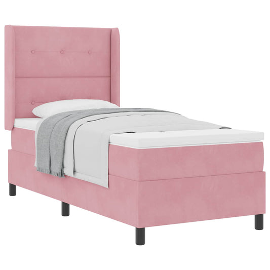 Letto a molle con testiera Rosa 80 x 200 cm Velluto | homemem39