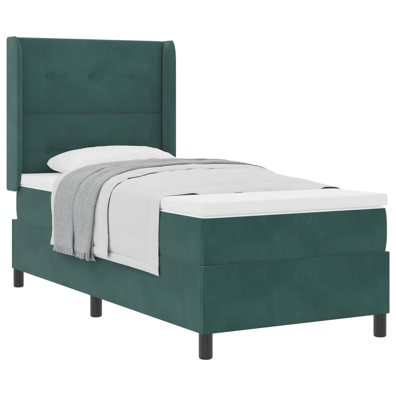 Letto a molle con testiera Verde Scuro 90 x 200 cm Velluto | homemem39