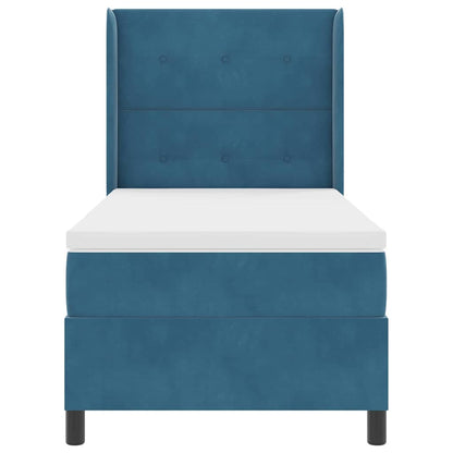 Letto a molle con testiera Blu 100 x 200 cm Velluto | homemem39
