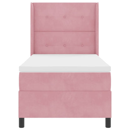 Letto a molle con testiera Rosa 100 x 200 cm Velluto | homemem39