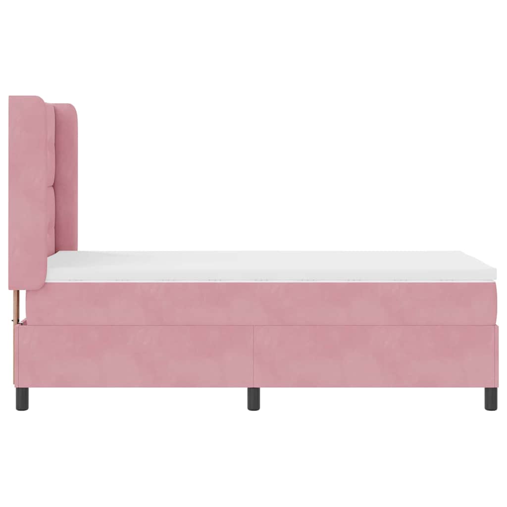 Letto a molle con testiera Rosa 100 x 200 cm Velluto | homemem39