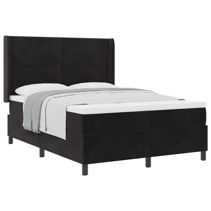 Letto a molle con testiera Nero 140 x 190 cm Velluto | homemem39