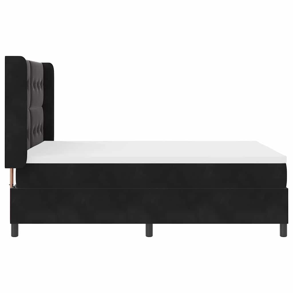 Letto a molle con testiera Nero 140 x 190 cm Velluto | homemem39