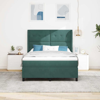 Letto a molle con testiera Verde Scuro 140 x 190 cm Velluto | homemem39