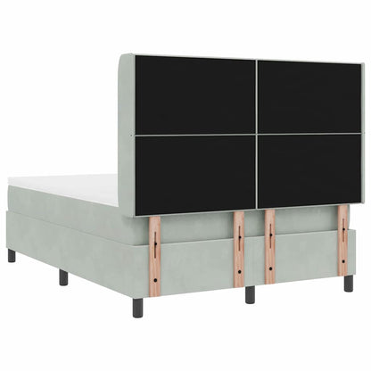 Letto a molle con testiera Grigio chiaro 140 x 200 cm Velluto | homemem39
