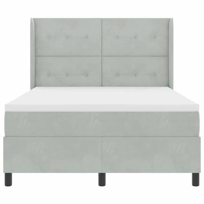 Letto a molle con testiera Grigio chiaro 140 x 200 cm Velluto | homemem39