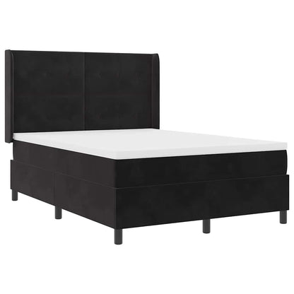 Letto a molle con testiera Nero 140 x 200 cm Velluto | homemem39