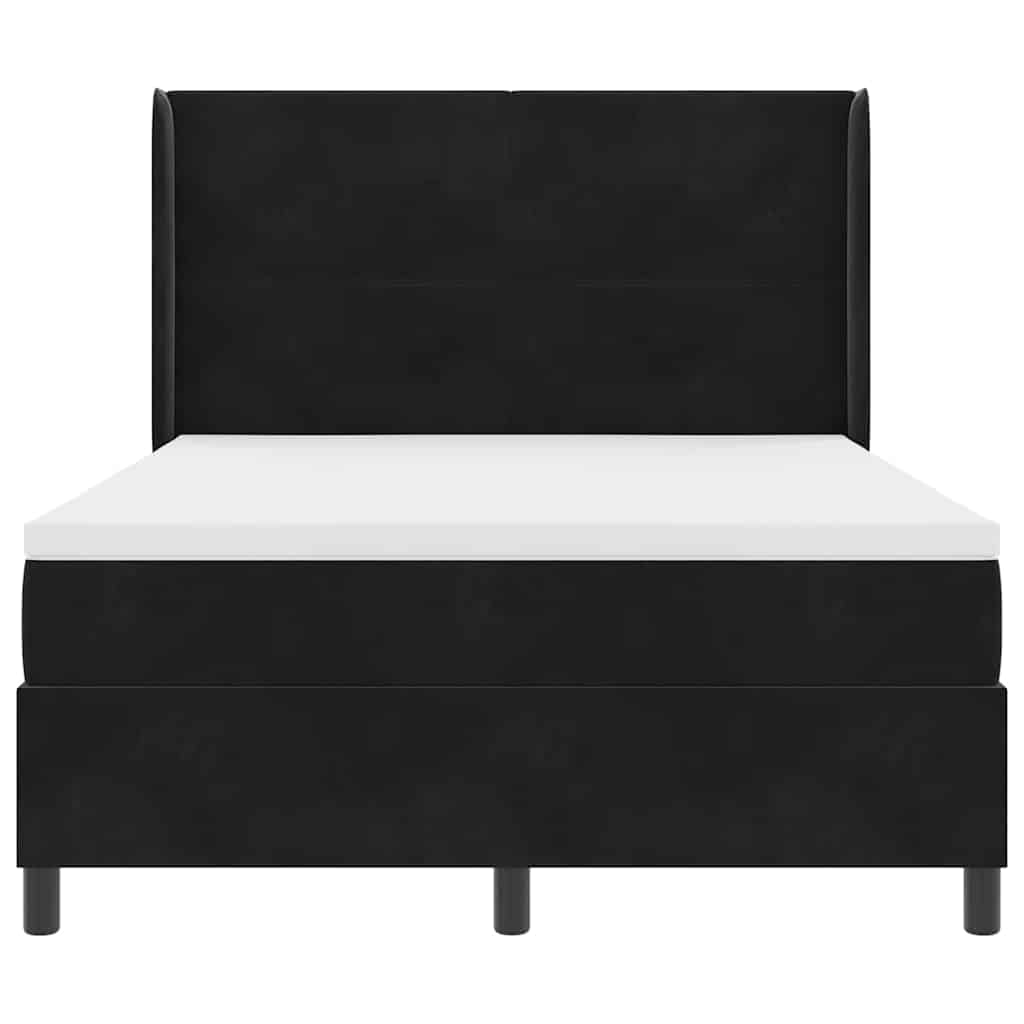 Letto a molle con testiera Nero 140 x 200 cm Velluto | homemem39