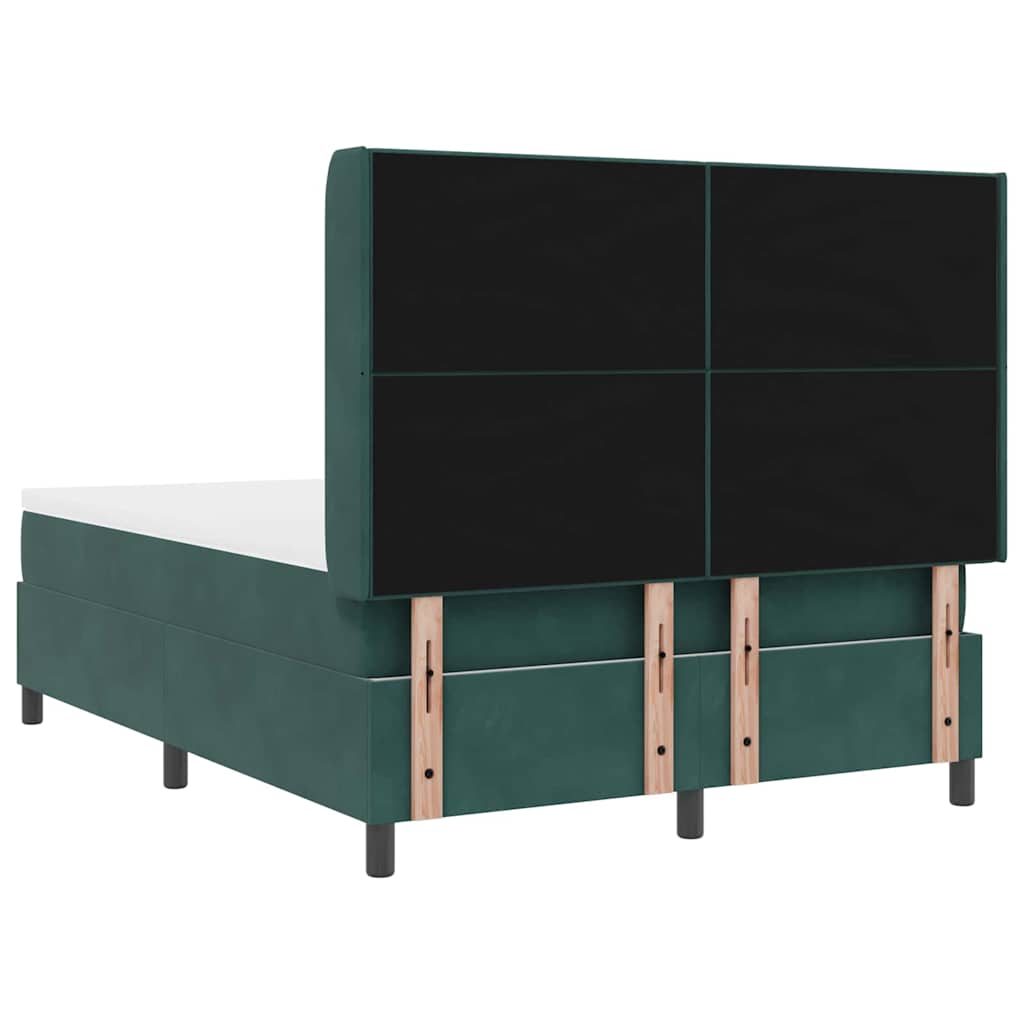 Letto a molle con testiera Verde Scuro 140 x 200 cm Velluto | homemem39
