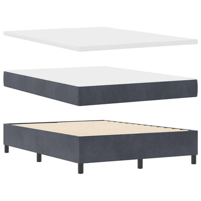 Letto a molle con testiera Grigio scuro 160 x 200 cm Velluto | homemem39