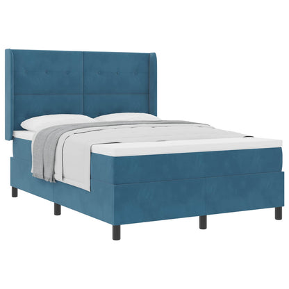 Letto a molle con testiera Blu 160 x 200 cm Velluto | homemem39