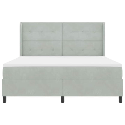 Letto a molle con testiera Grigio chiaro 180 x 200 cm Velluto | homemem39