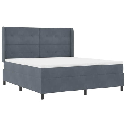 Letto a molle con testiera Grigio scuro 180 x 200 cm Velluto | homemem39