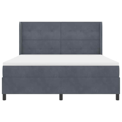 Letto a molle con testiera Grigio scuro 180 x 200 cm Velluto | homemem39