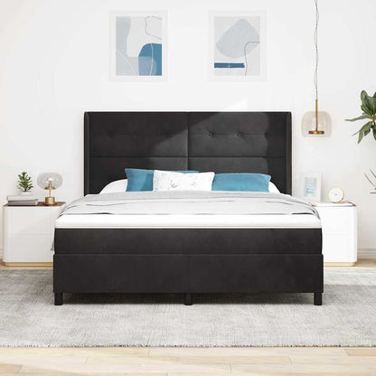 Letto a molle con testiera Nero 180 x 200 cm Velluto | homemem39