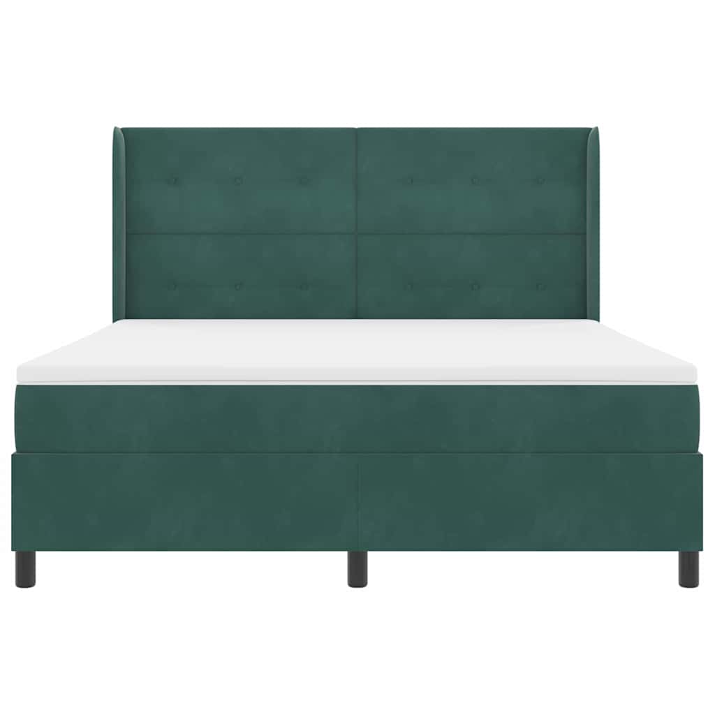 Letto a molle con testiera Verde Scuro 180 x 200 cm Velluto | homemem39