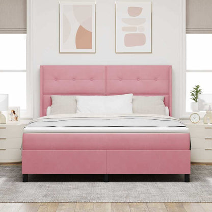 Letto a molle con testiera Rosa 180 x 200 cm Velluto | homemem39