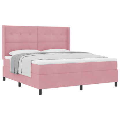 Letto a molle con testiera Rosa 180 x 200 cm Velluto | homemem39