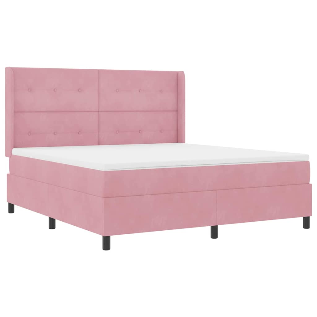 Letto a molle con testiera Rosa 180 x 200 cm Velluto | homemem39
