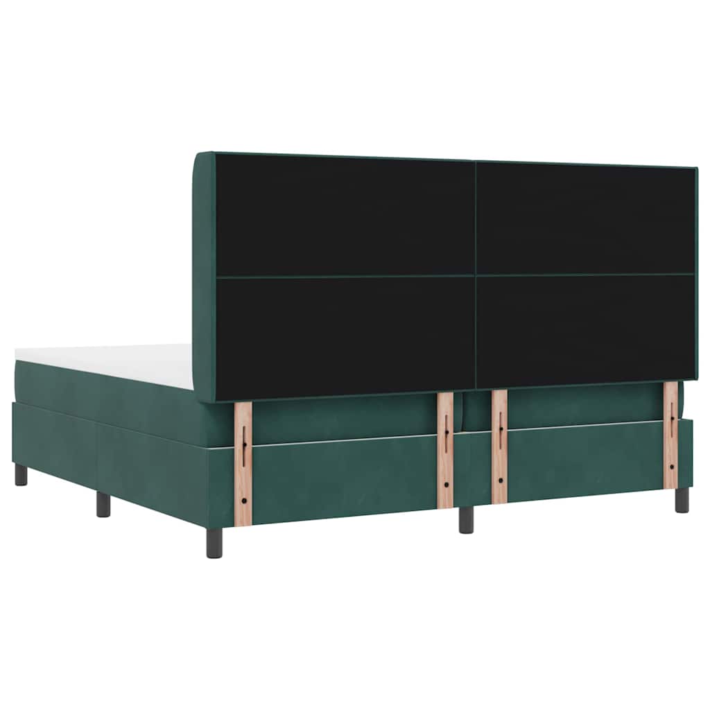 Letto a molle con testiera Verde Scuro 200 x 200 cm Velluto | homemem39