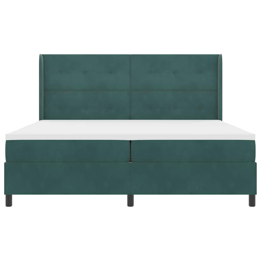 Letto a molle con testiera Verde Scuro 200 x 200 cm Velluto | homemem39