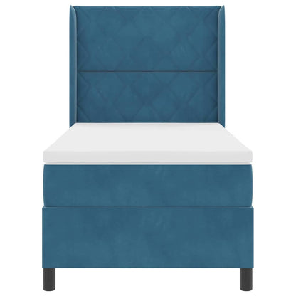 Letto a molle con testiera Blu 90 x 190 cm Velluto | homemem39