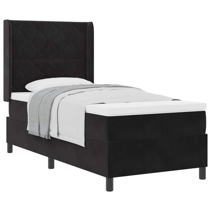 Letto a molle con testiera Nero 100 x 200 cm Velluto | homemem39