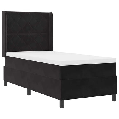 Letto a molle con testiera Nero 100 x 200 cm Velluto | homemem39