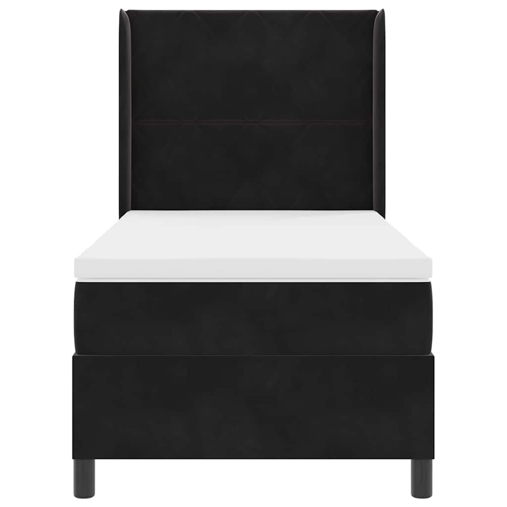 Letto a molle con testiera Nero 100 x 200 cm Velluto | homemem39