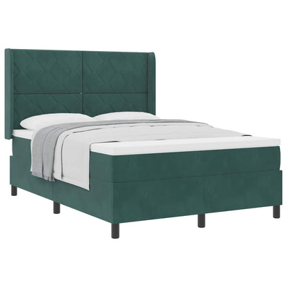 Letto a molle con testiera Verde Scuro 140 x 190 cm Velluto | homemem39