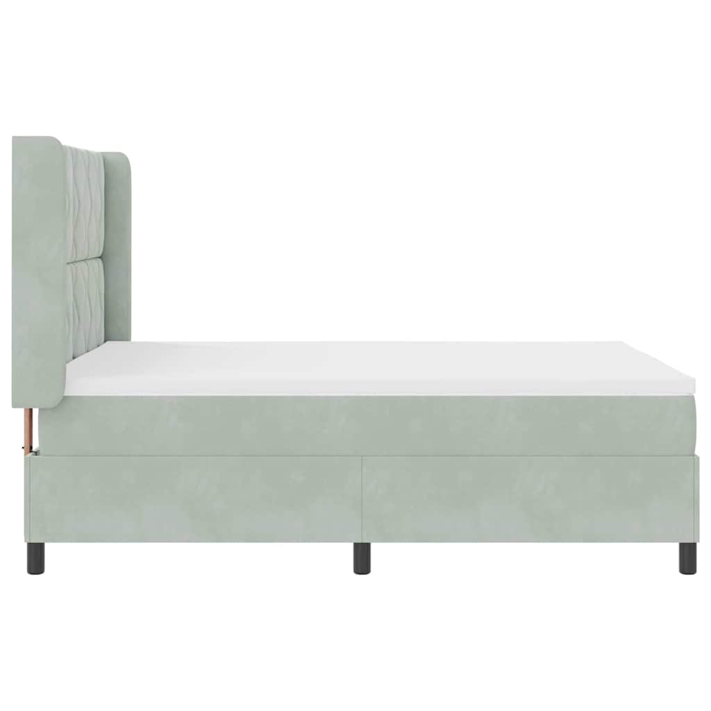 Letto a molle con testiera Grigio chiaro 140 x 200 cm Velluto | homemem39
