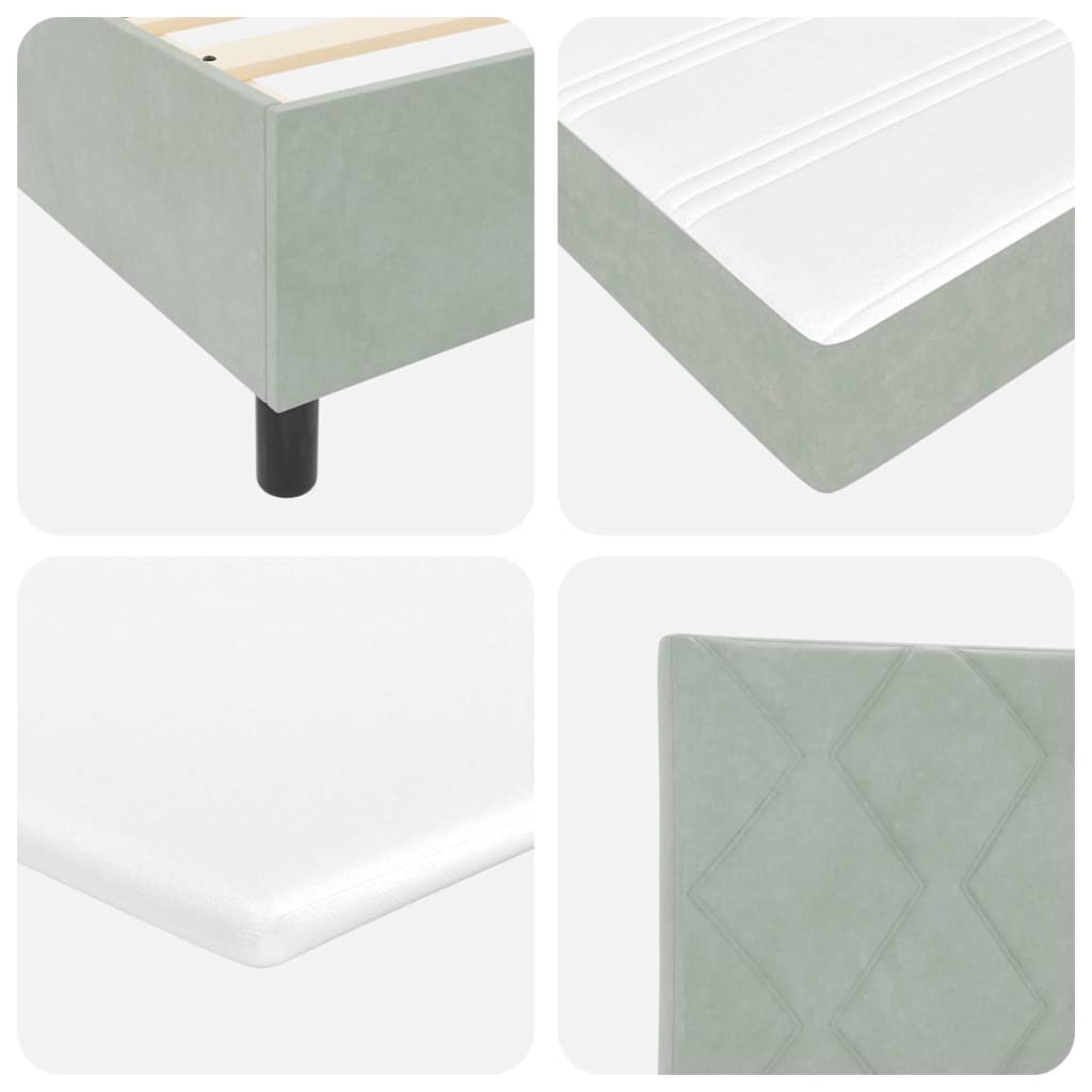Letto a molle con testiera Grigio chiaro 180 x 200 cm Velluto | homemem39