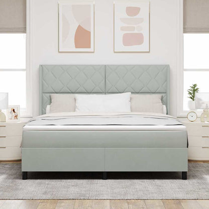 Letto a molle con testiera Grigio chiaro 180 x 200 cm Velluto | homemem39