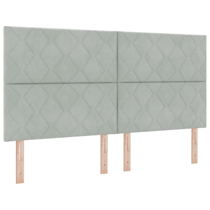 Letto a molle con testiera Grigio chiaro 180 x 200 cm Velluto | homemem39