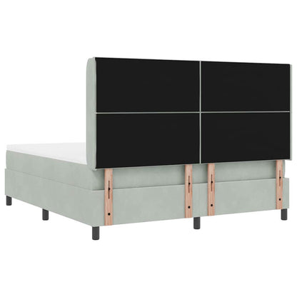 Letto a molle con testiera Grigio chiaro 180 x 200 cm Velluto | homemem39