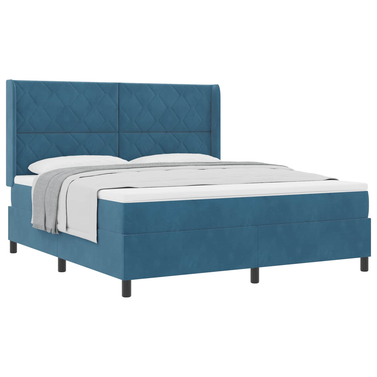 Letto a molle con testiera Blu 180 x 200 cm Velluto | homemem39