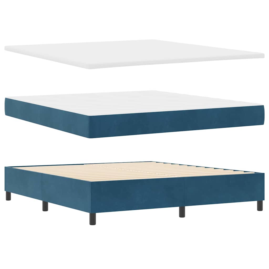 Letto a molle con testiera Blu 180 x 200 cm Velluto | homemem39