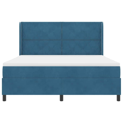 Letto a molle con testiera Blu 180 x 200 cm Velluto | homemem39