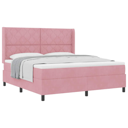 Letto a molle con testiera Rosa 180 x 200 cm Velluto | homemem39