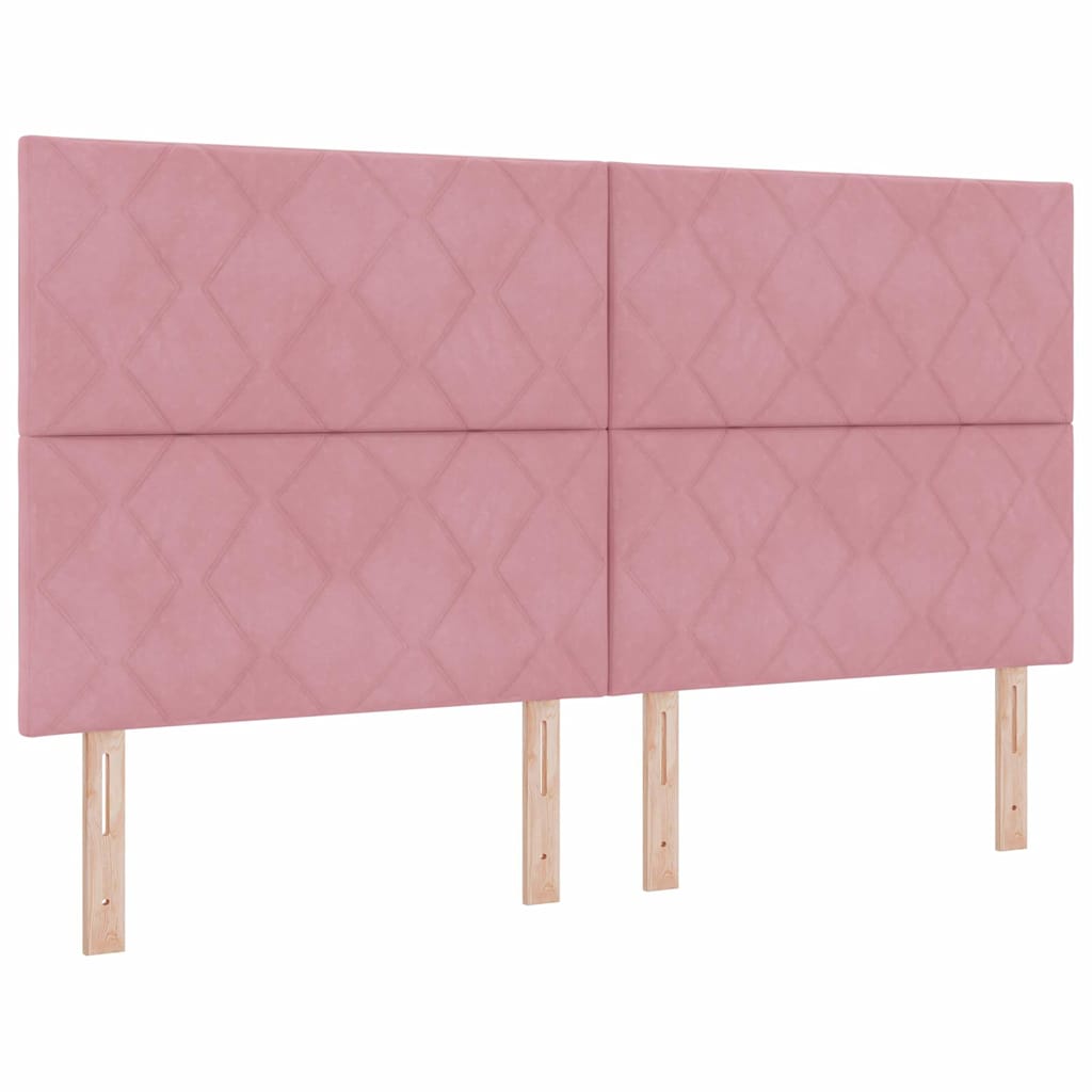 Letto a molle con testiera Rosa 180 x 200 cm Velluto | homemem39