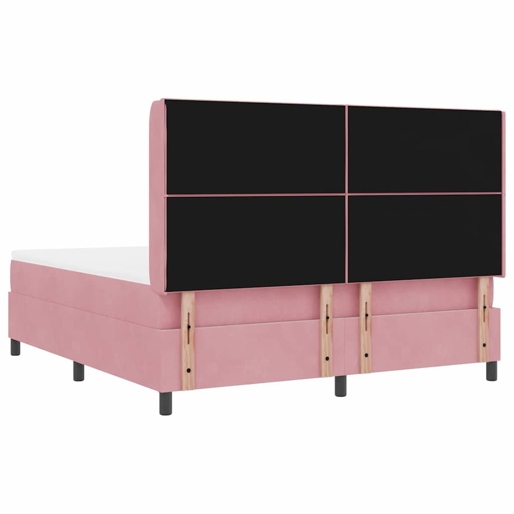 Letto a molle con testiera Rosa 180 x 200 cm Velluto | homemem39