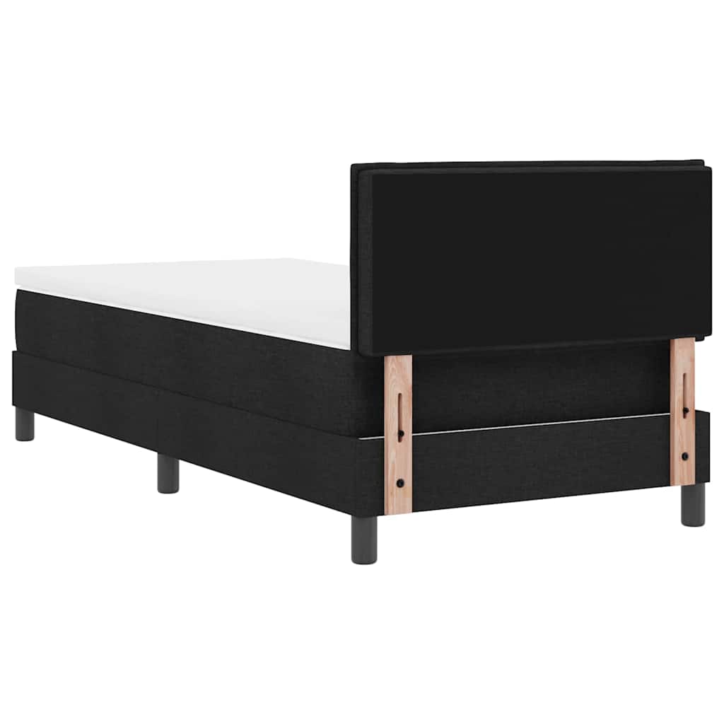 Letto a molle con materasso Nero 80 x 200 cm Tessuto